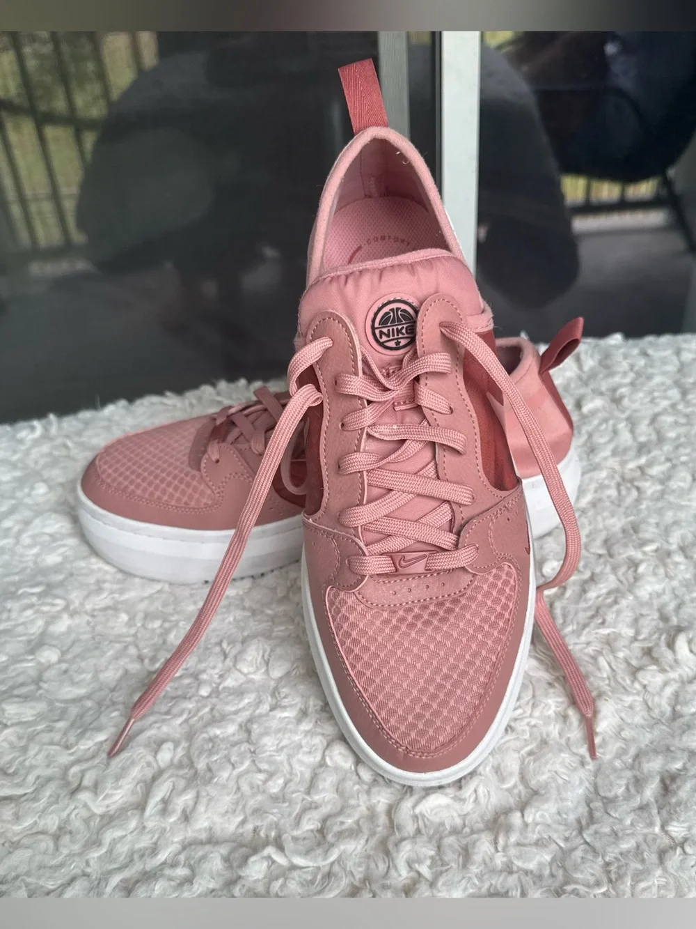 Nike Court Vision Alta TXT Pink Low-Top Platform Sneakers UNISEX